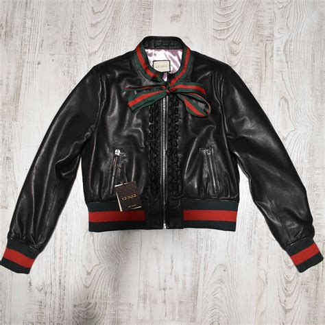 gucci womens leather jackets|gucci leather jacket men's.